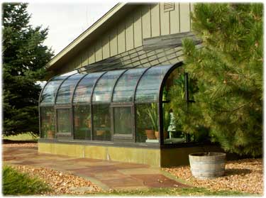 curved lean-to greenhouse